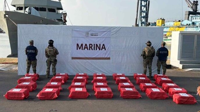 Semar detiene a ocho personas y confisca 1.2 toneladas de cocaína en Chiapas